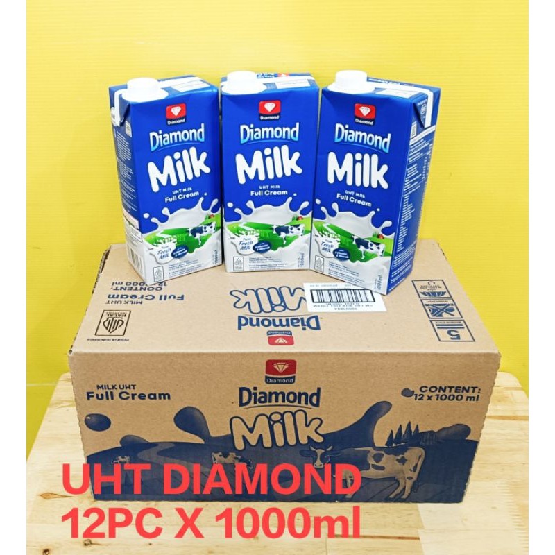 DIAMOND SUSU UHT 1DUS ISI 12PC @1LITER /SUSU UHT DIAMOND