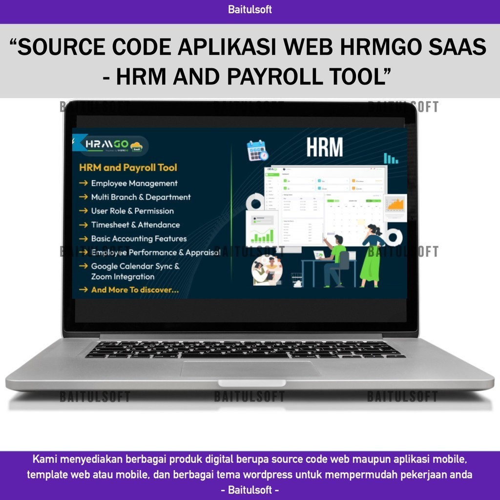 SOURCE CODE APLIKASI WEB HRMGO SAAS - HRM AND PAYROLL TOOL D47 BAITULSOFT