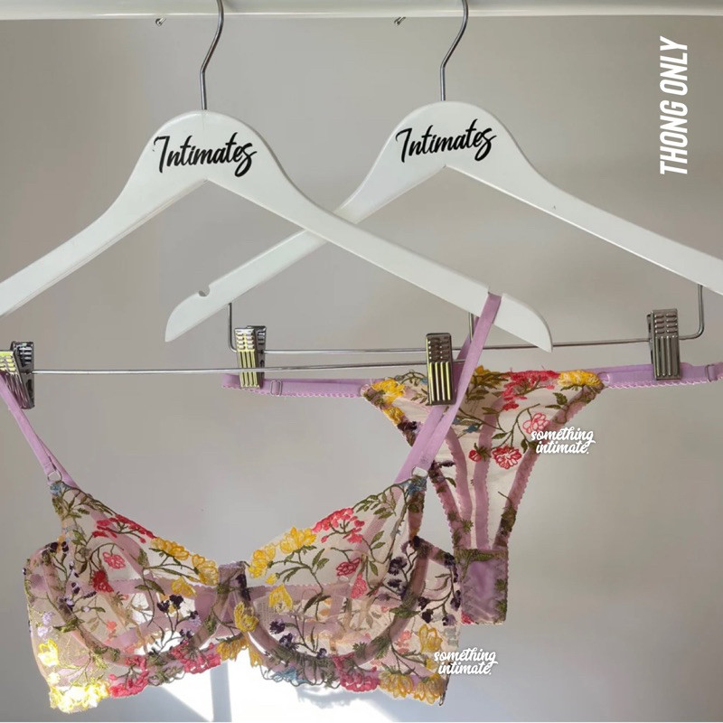 THONG / PANTY - SLOAN / SHERA Floral Embroidered Lace Bra Lingerie Cup Set Bustier Bodice Long Torso