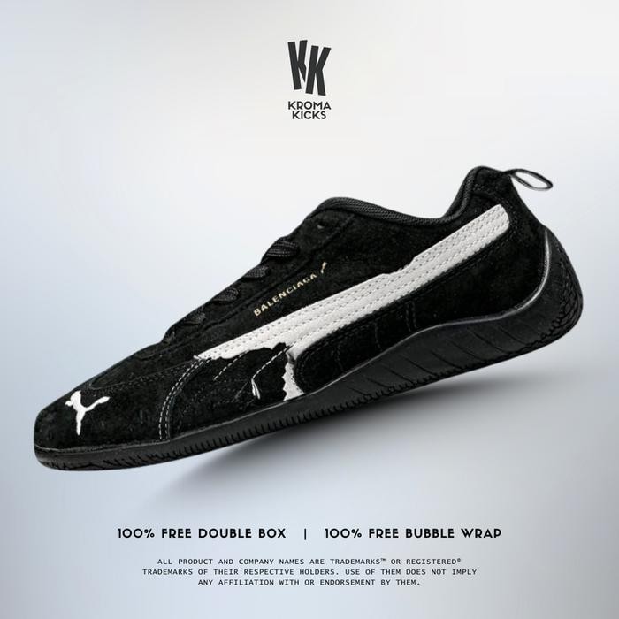 BLCG x Puma Speedcat Suede Distressed Black White Sneaker Sepatu WSDSD1090 (Size 36-45)