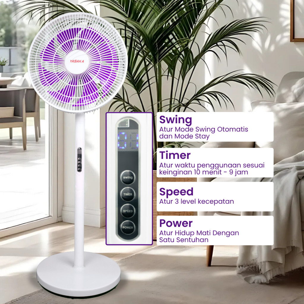 YASAKA-KIPAS ANGIN BERDIRI/KIPAS ANGIN REMOTE CONTROL BERDIRI 12 INCH/STAND FAN 2 IN1/KIPAS ANGIN ME
