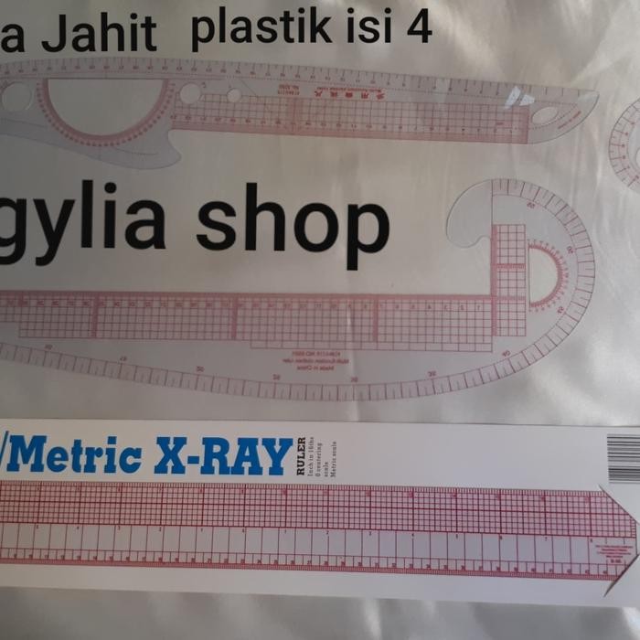 Paket Skala Jahit isi 4 / Skala Plastik / Penggaris Pola Jahit