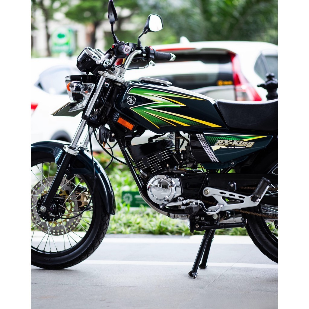 striping rx king 2003 hijau set emblem timbul, stiker lis body rx king 2003 hijau komplit