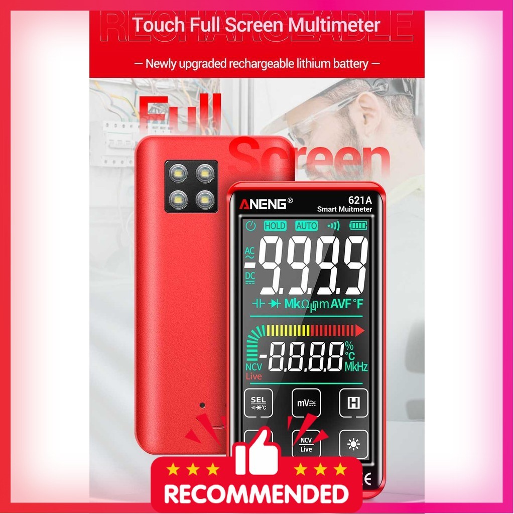 ANENG Smart Digital Multimeter Tester Transistor Touch Screen - 621A