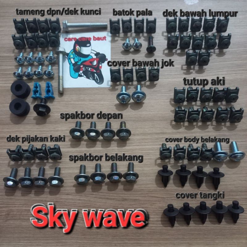 Baut Fullset Body Motor Sky Wave/Baut Lengkap Body Skywave