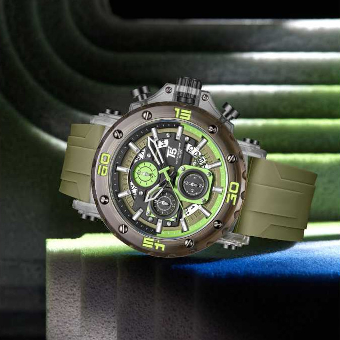 NEW ARRIVAL JAM T5 H 4043G CHRONO AKTIF / JAM TANGAN ORIGINAL T5 TERBARU 4043 BLACK ACRYLIC CASE / J
