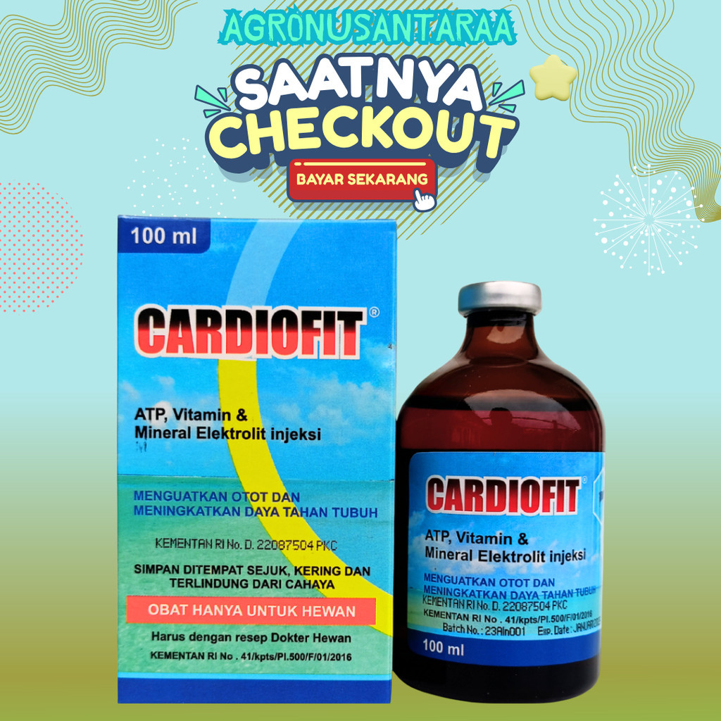 CARDIOFIT 100 ML - Untuk Sapi Ambruk Vitamin Mineral Penguat Otot Ternak Sapi Kambing Domba Kerbau