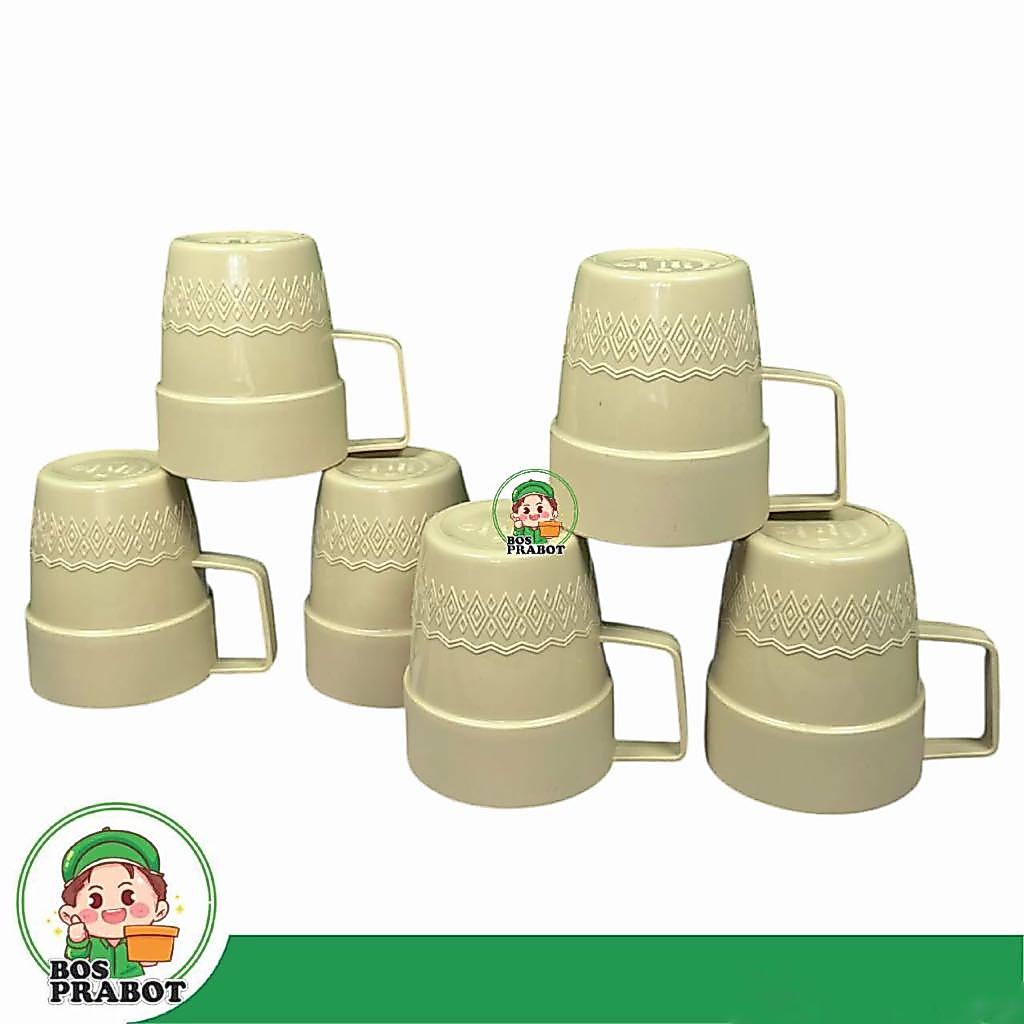 MUG KOPI PLASTIK 1 LUSIN 400ML / CANGKIR PLASTIK PP5 FOODGRADE LUSINAN