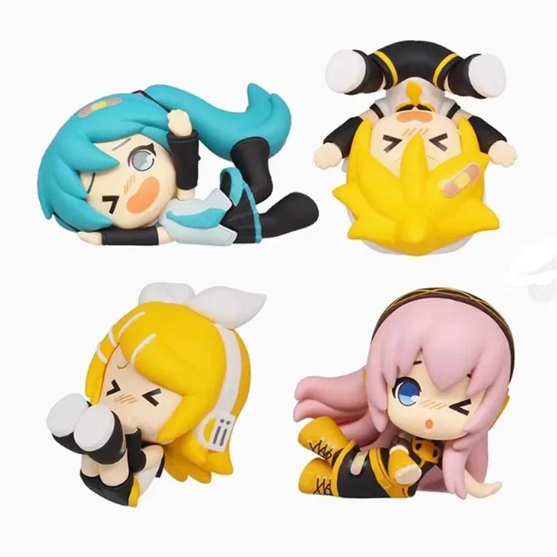 4pcs Anime Hatsune Miku Action Figure Kagamine Rin Kagamine Len Megurine Luka Model Toys Collection 