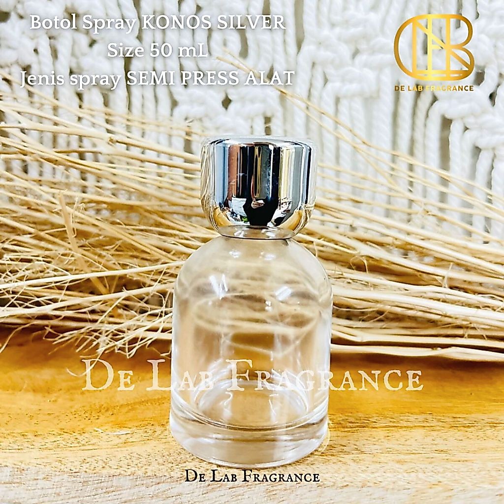 botol parfum konos silver 50 ml semi press/ botol parfum 50 ml/botol parfum exclusive/ bottle perfum
