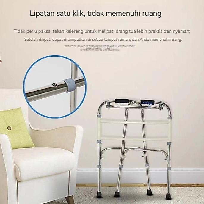 Trendy FURNILINE Walker Alat Bantu Jalan Lansia Alat Bantu Jalan Lipat Kursi Tongkat Lansia