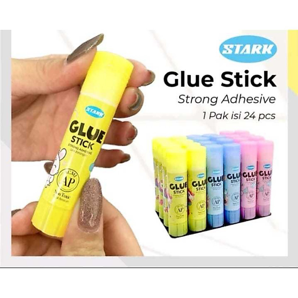 24 pcs LEM STIK / GLUE STICK STARK FANCY VOXY isi 24pcs  / LEM MURAH STARK / LEM KERTAS NON TOXIC (I