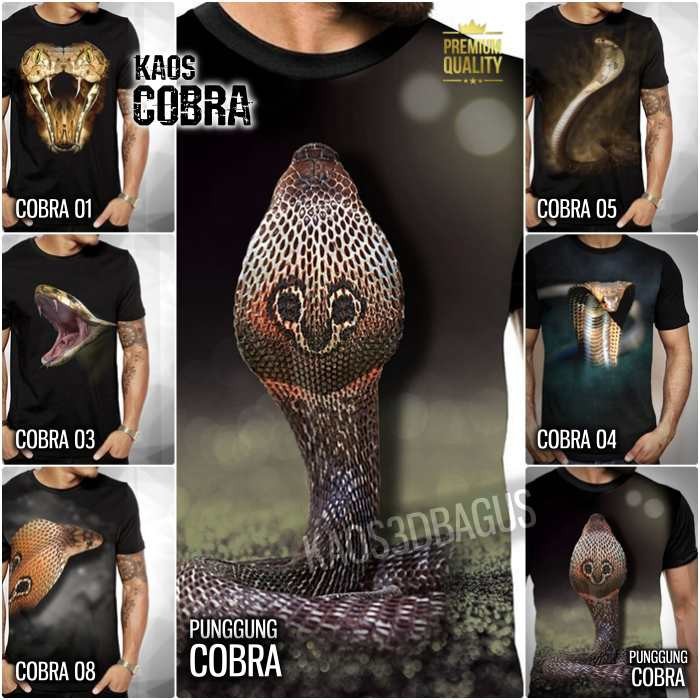 Baju KAOS COBRA | Kaos King Cobra | Kaos ULAR KOBRA Snake Reptil Mania PREMIUM Distro Pecinta Ular S