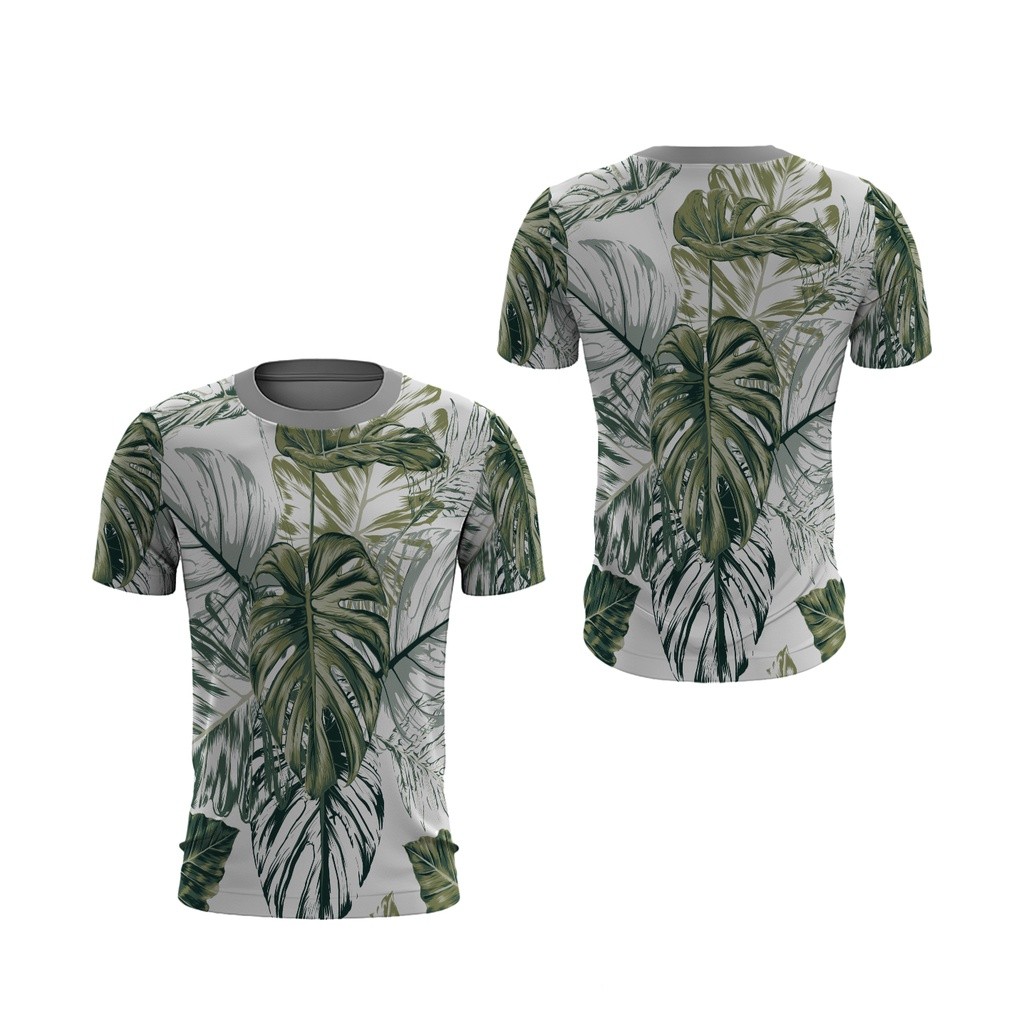 TiniShop - Kaos Monstera Pria | Kaos Motif Bunga Monstera | Tshirt O-Neck Monstera FullPrint S-2XL
