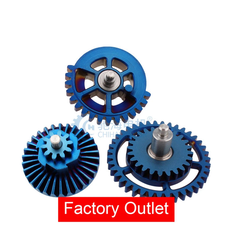 Poros Paduan Titanium Kecepatan Tinggi 13:1 16:1 18:1 Set Gear Logam Cair untuk Aksesoris Airsoft Ge