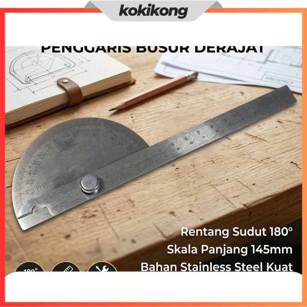 Penggaris Busur Derajat Measuring 145mm 180Degree - PR180
