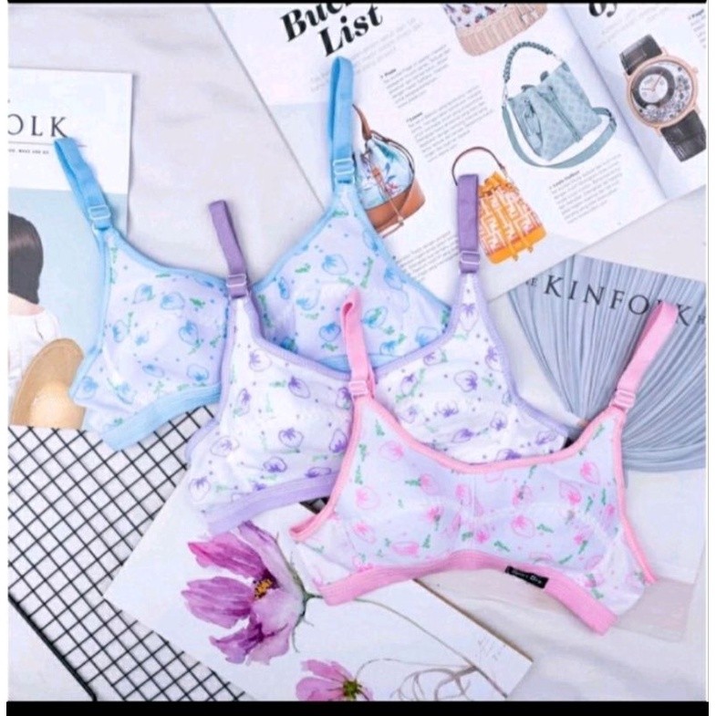 TERLARIS 6-PCS BRA BH PRINTING/BH SABLON LUSINAN REMAJA STICK