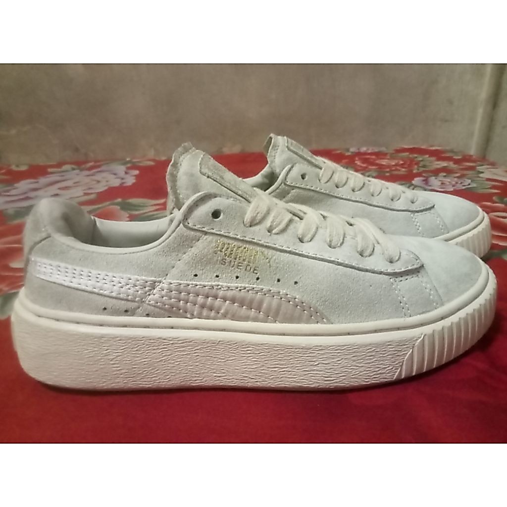 Puma Suede Platform Satin Beige Size36