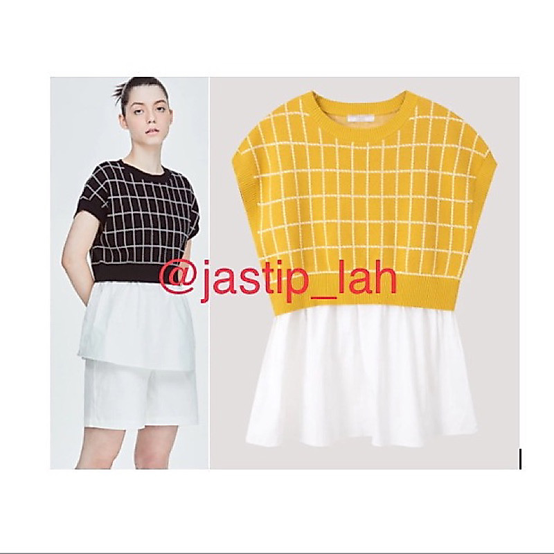 IORA Lalu Baju Atasan Contrast Fabric Magyar Blouse