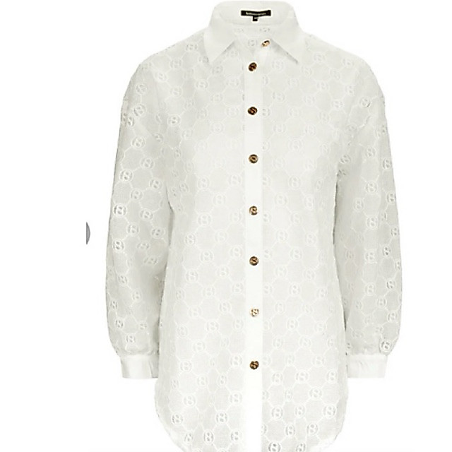 BUTTONSCARVES MONOGRAM LACE SHIRT