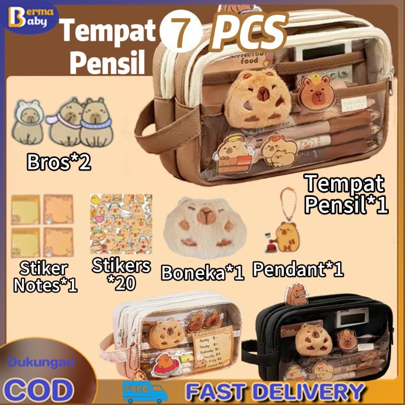 

Tempat Pensil Tas Kapasitas Besar Transparan Besar Pensil Case Bergaya Korea Pen Pouch Lucu Stationery Organizer Tas Alat Tulis Pencil Case