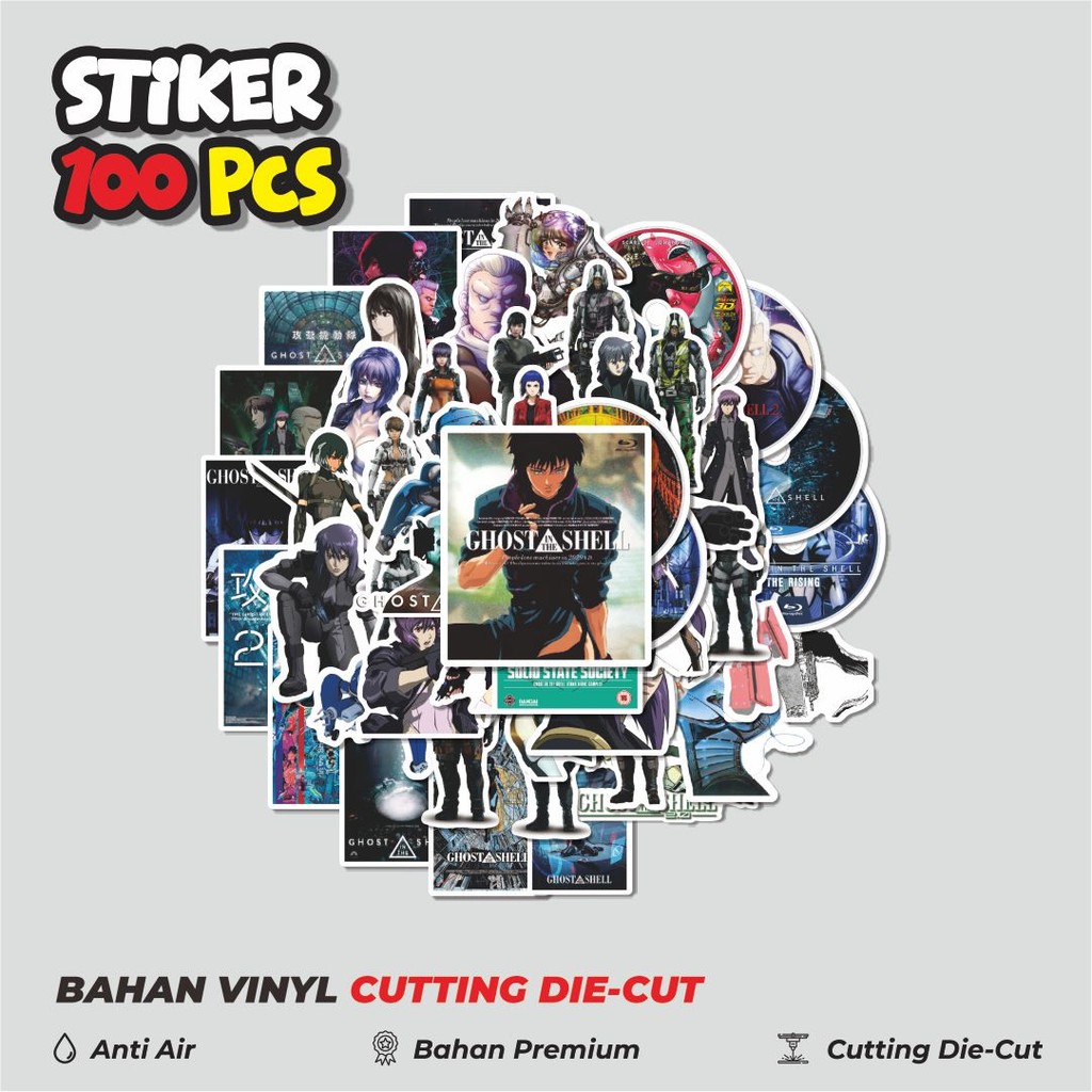 

Terbaru! 50 pcs Stiker Anime Ghost in The Shell Dekorasi Lucu Kreatif untuk Notebook, Skateboard, HP