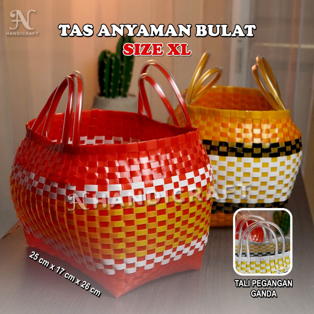 Tas anyaman ukuran XL {10kg} tas hajatan,model unik,warna cerah|Bahan Full glossy kaca A