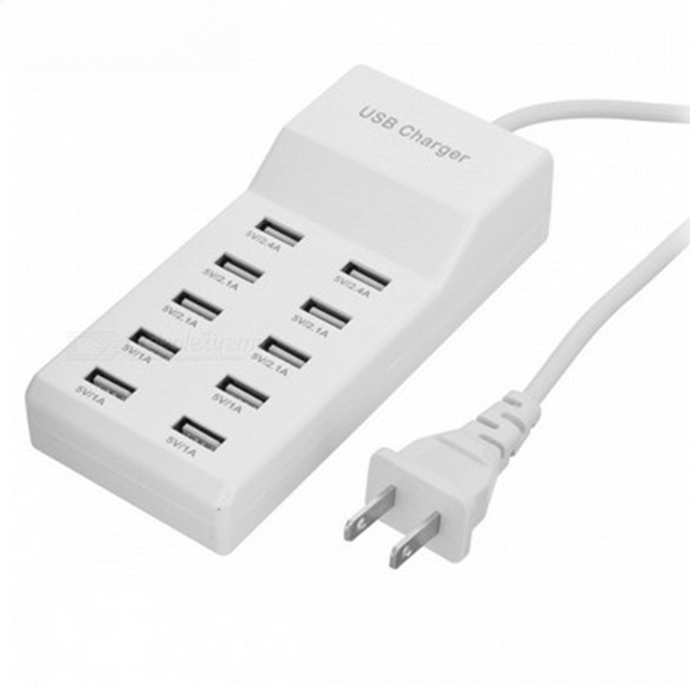 

Cellphone Repairs 10port fast usb10a charger For mobile phone flat smart socket Quick charging plug porous 2.4a