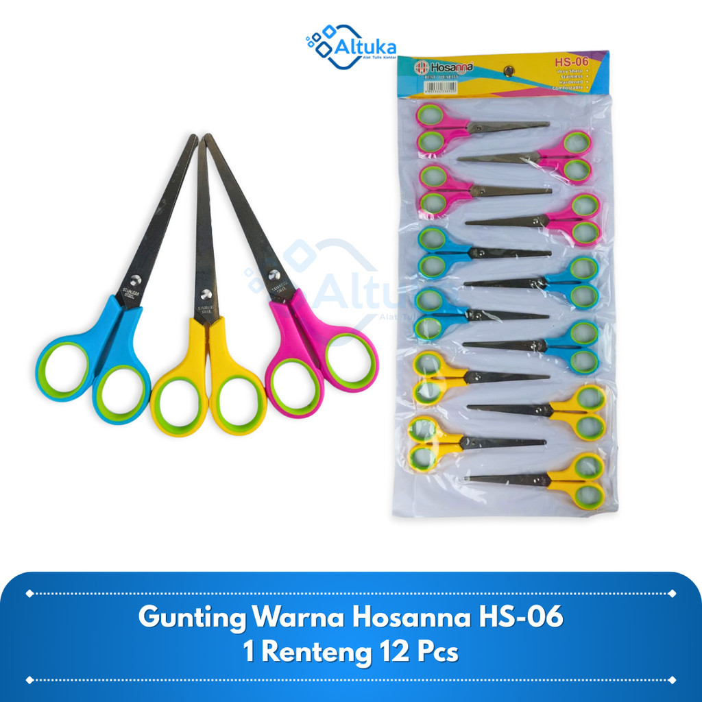 

(12 Pcs) HOSANNA Scissors Paper / Gunting Kertas Warna Ukuran Besar HS-06