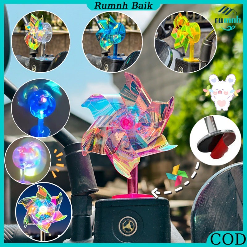 Mainan Kincir Angin Lampu / LED Lampu Lampu Kincir Angin Energi Angin Berwarna / Ornamen Motor Seped