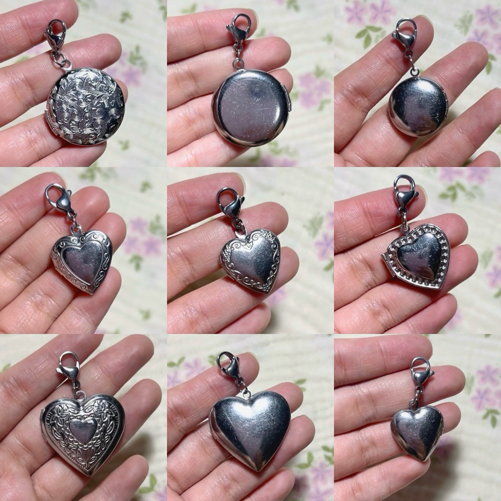 (Waterproof) Gantungan Kunci Locket dengan Custom Foto Lapis Resin | Locket Stainless Steel & Tahan 