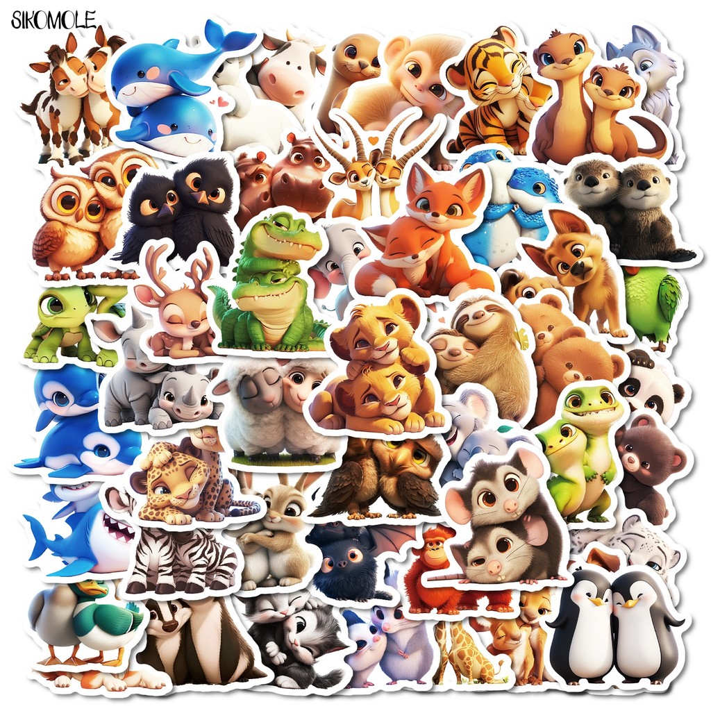 

10/30/50PCS Kawaii Animals Lion Bird Graffiti Stickers Cute Cartoon Aesthetic DIY Kid Travel Luggage Fridge Decal Sticker Pack