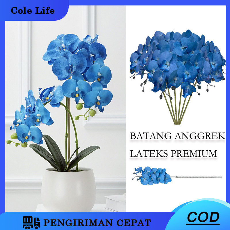 Bunga Artificial Anggrek Semi Latex Besar 9 Kelopak/ Anggrek Palsu Artificial Dekorasi Wedding FLOWE