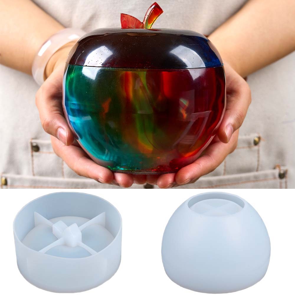 

Large Apple Candle Jar Silicone Mold DIY Craft Gift Making Kit Plaster Resin Jewelry Storage Box Molds Home Decor