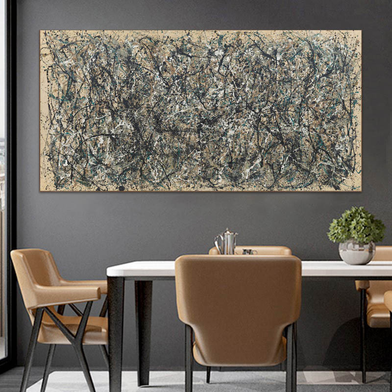 

Hand painted high quality reproduction of Number 31 by Jackson Pollock Abstract oil painting on canvas Room decoration picture
