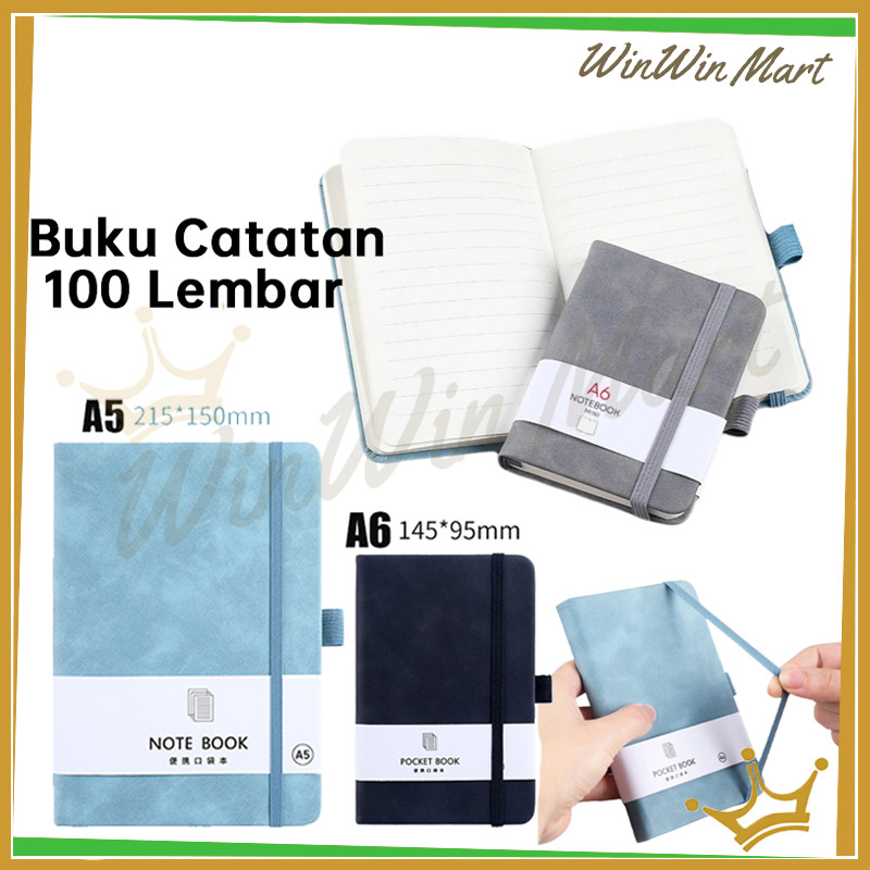 

WWM 100 Lembar Notebook Mini Pocket A5/A6 Buku Catatan Kecil Book