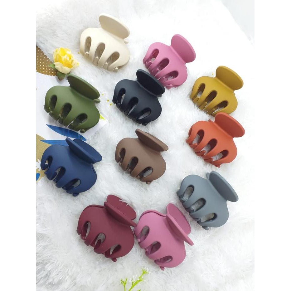 Jedai Doff Jumbo Jedai Rambut Wanita Jepit Rambut Doff Ukr 6cm Cakar 4 - RANDOM