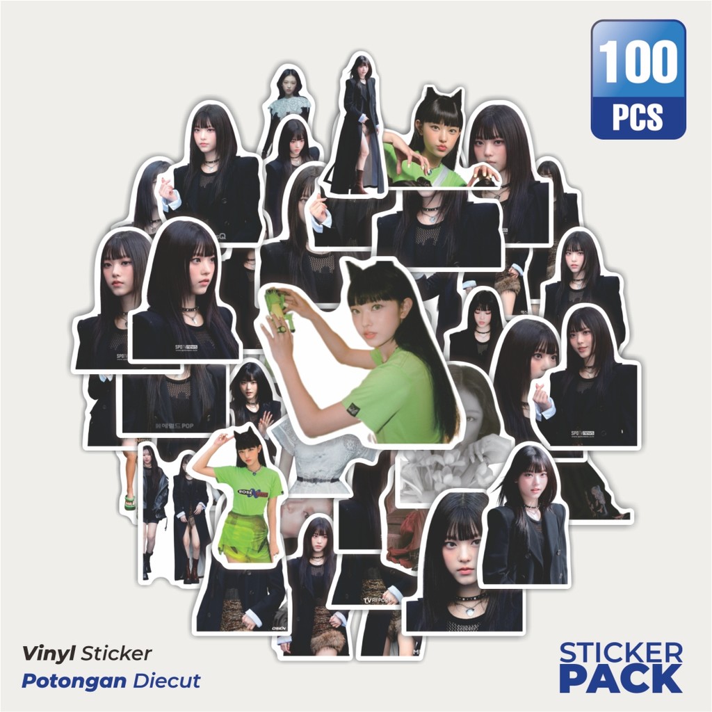 

Super Hemat! 100 PCS Stiker Girl Group New Jeans Haerin Waterproof Aesthetic- Untuk Laptop, Motor, dan Helm - Paper Stationery Pack