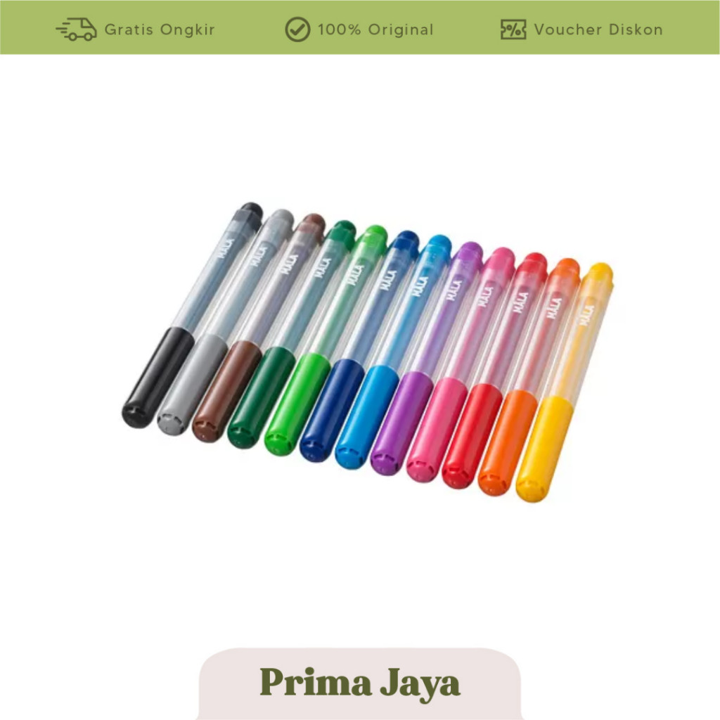 

IKEA MUST HAVE PJ MÅLA Pena tinta berwarna, warna campuran 12PCS