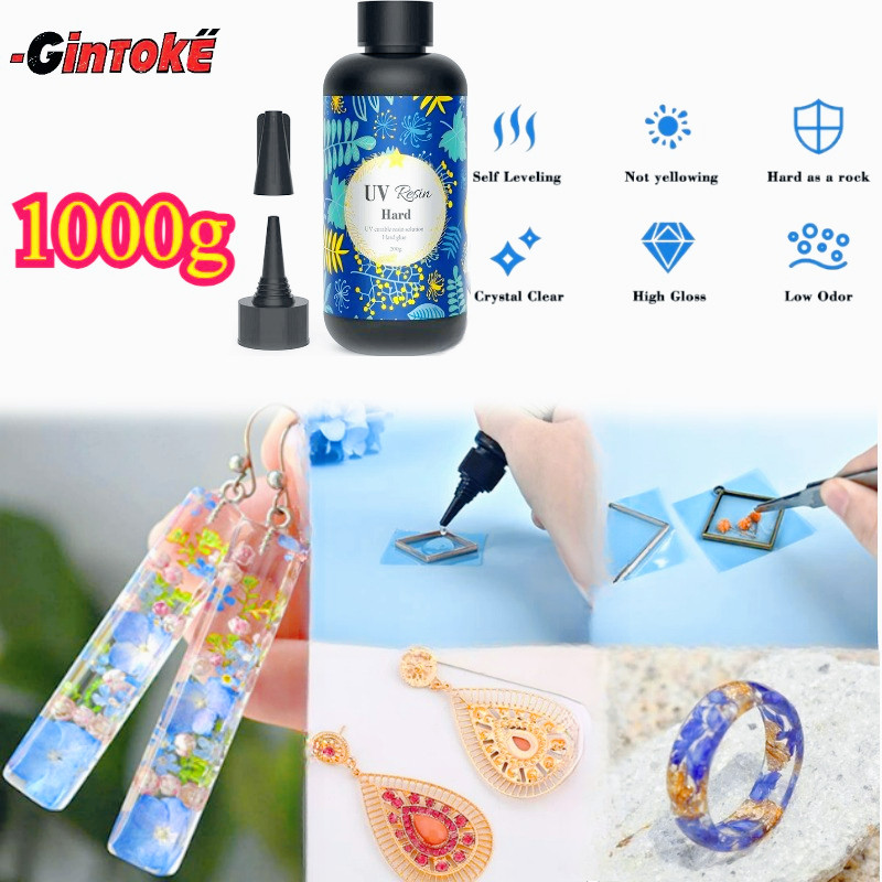 

1000g Resin UV Bening/DIY Resin Clear/UV Resin Hard/Resin Ultraviolet Uv Resin Hard Resin Ultraviolet Resin Ultraviolet Untuk Craft DIY Craft Resin Clear Utk Diy Casing Hp/Perhiasan/Gantungan Kunci Craft Diy
