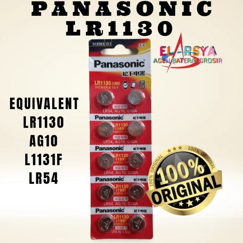 

Baterai LR1130 Panasonic Original Batre LR1130 AG10 L1131 LR54 1,5Volt