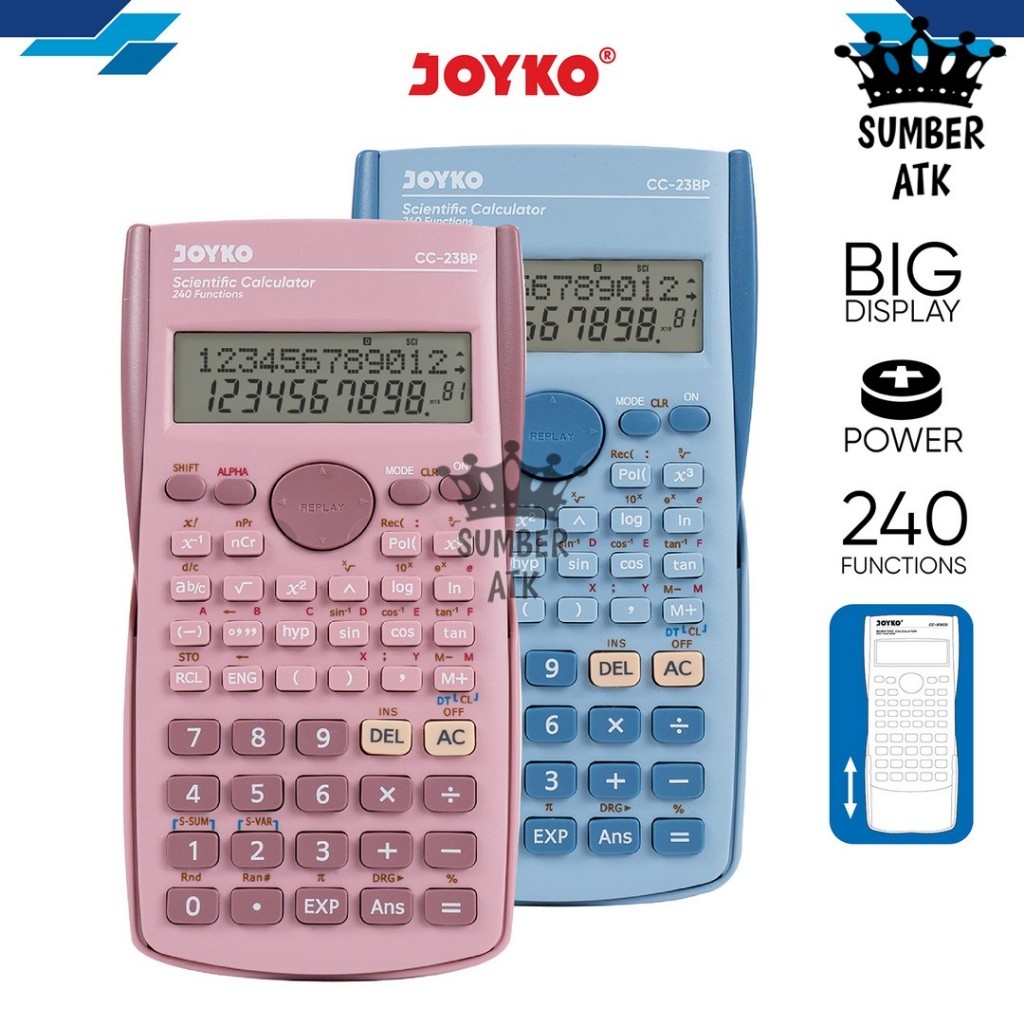 

Scientific Calculator Kalkulator Ilmiah Joyko CC-23BP 240 Functions