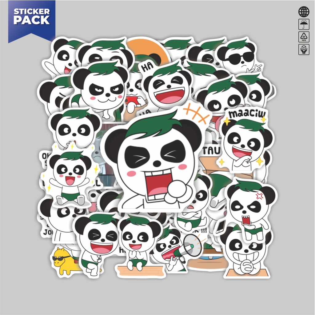 

[100PCS]Stiker Pack Stiker Baby Pandaskee Cute Face Aesthetic Vinyl Anti Air Dekorasi Sticker Laptop Buku Journal Koper Helm Casing HP Gitar Helm Skateboard