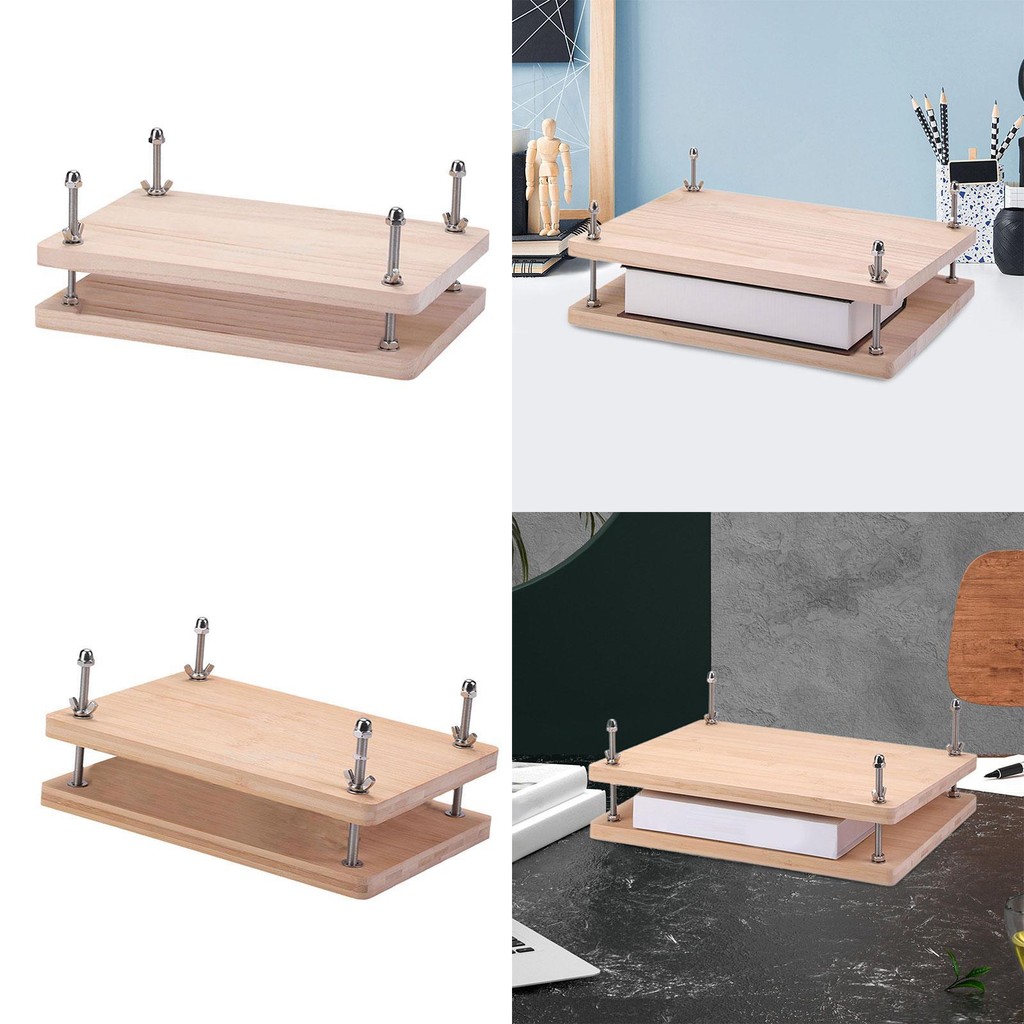 

Wooden Book Press DIY Crafting 37.5cmx29cm for Home Journals Making Desktop