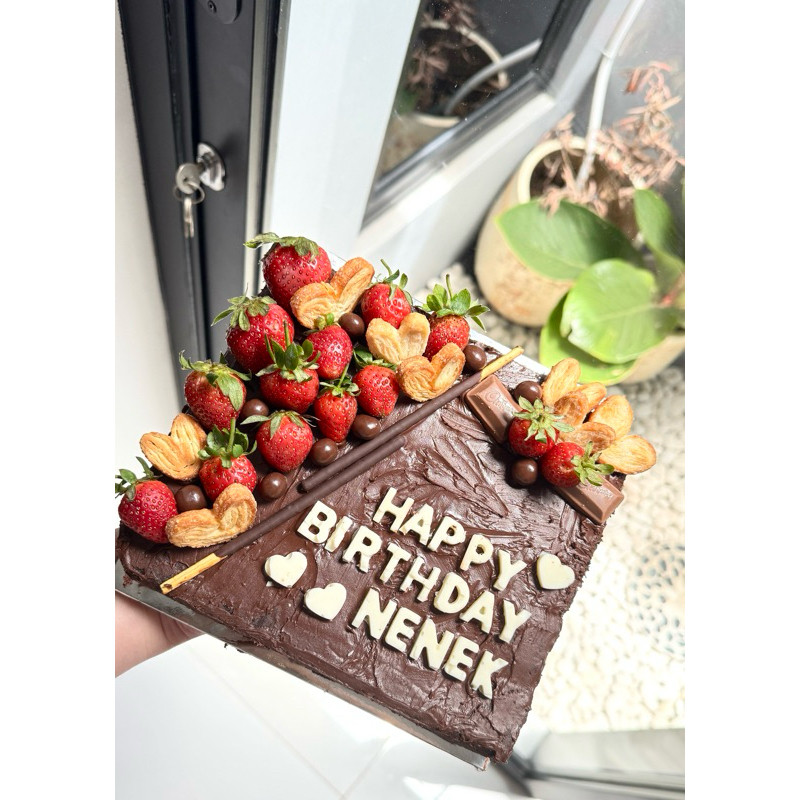 

Fudgy Brownies Custom (Birthday or Event Yg Lain) - Gluten Free and Less Sugar