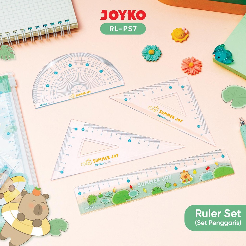 

JOYKO Ruler Set Penggaris RL-PS7 1 Set 4 Pcs Summer Joy