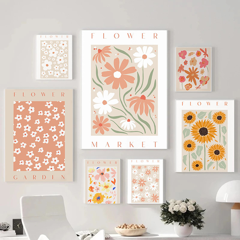 

Modern Fashion Minimalist Flower Plant Art Posters Canvas Oil Painting Prints Living Room Bedroom Wall Decoration Painting Gift