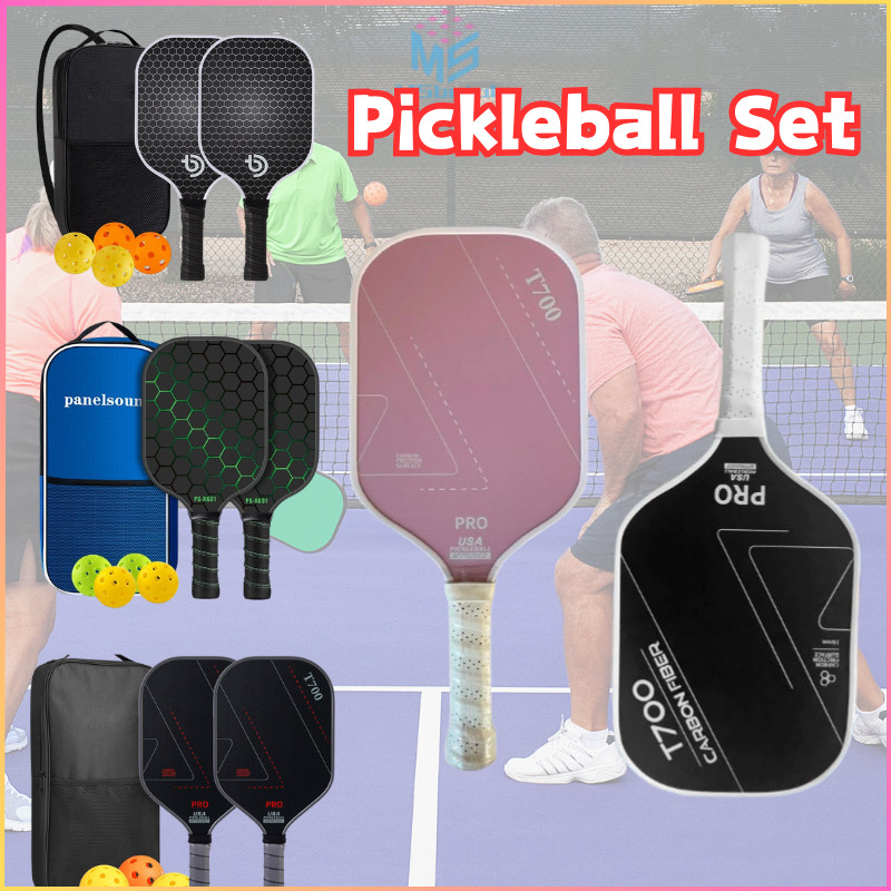 【COD】Set Raket Pickleball/Panel Sarang Lebah Raket Pickleball Serat Karbon/Berisi 2 Raket Pickleball