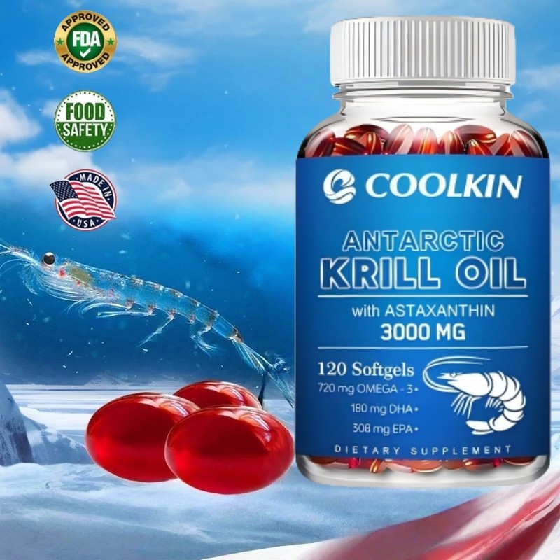 Antarctic Krill Oil Astaxanthin-GMO-Free-Dietary Supplement Astaxanthin Cardiovascular Health Skin 1