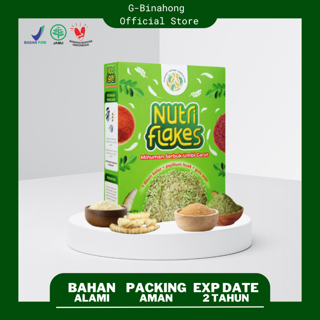 

Nutriflakes - Serbuk Umbi Garut Membantu Meredakan asam lambung dan gangguan pencernaan